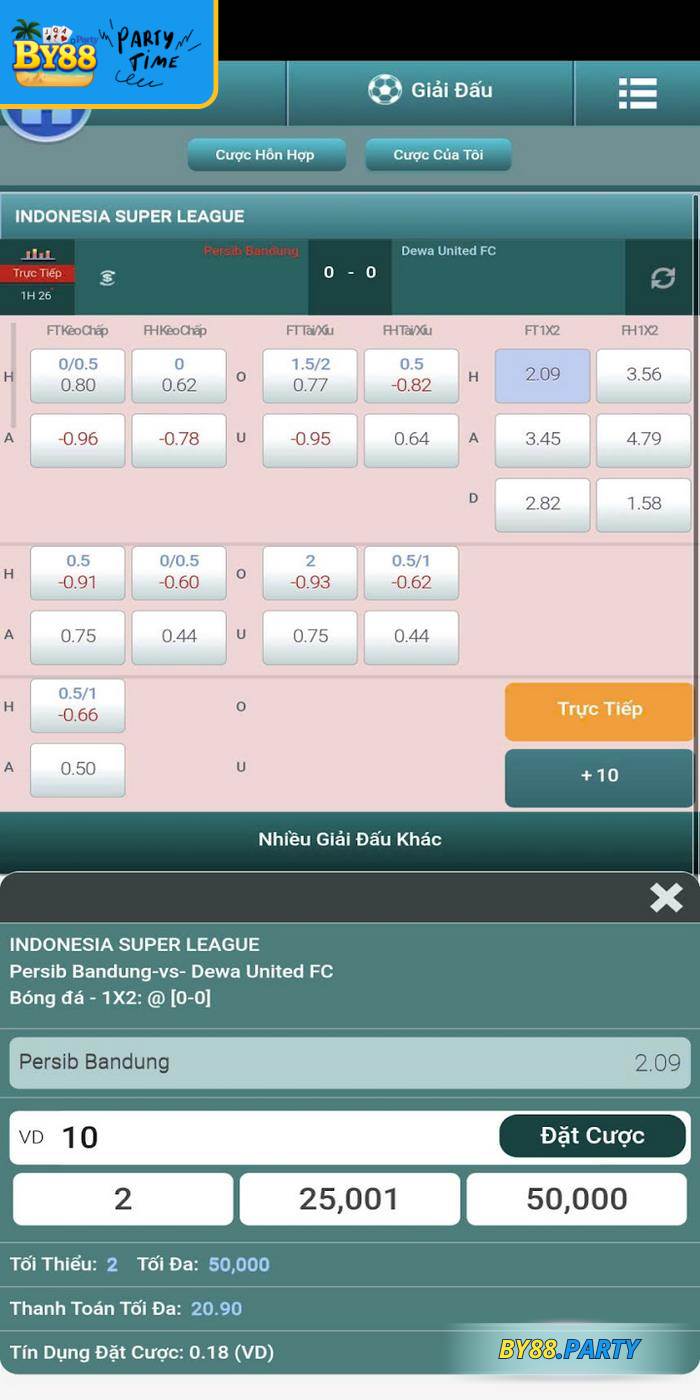 Quần vợt cho phép cược theo set, game